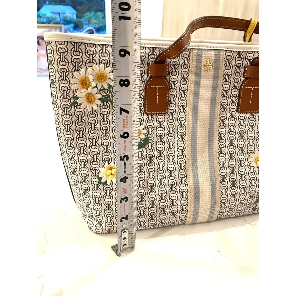 Tory Burch Gemini ‎ Chain Link Tote Bag Leather Women's Authentic